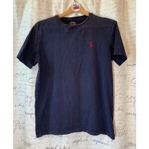 Polo Ralph Lauren Men's Small Navy Blue Cotton Short Sleeve T-Shirt Red Pony